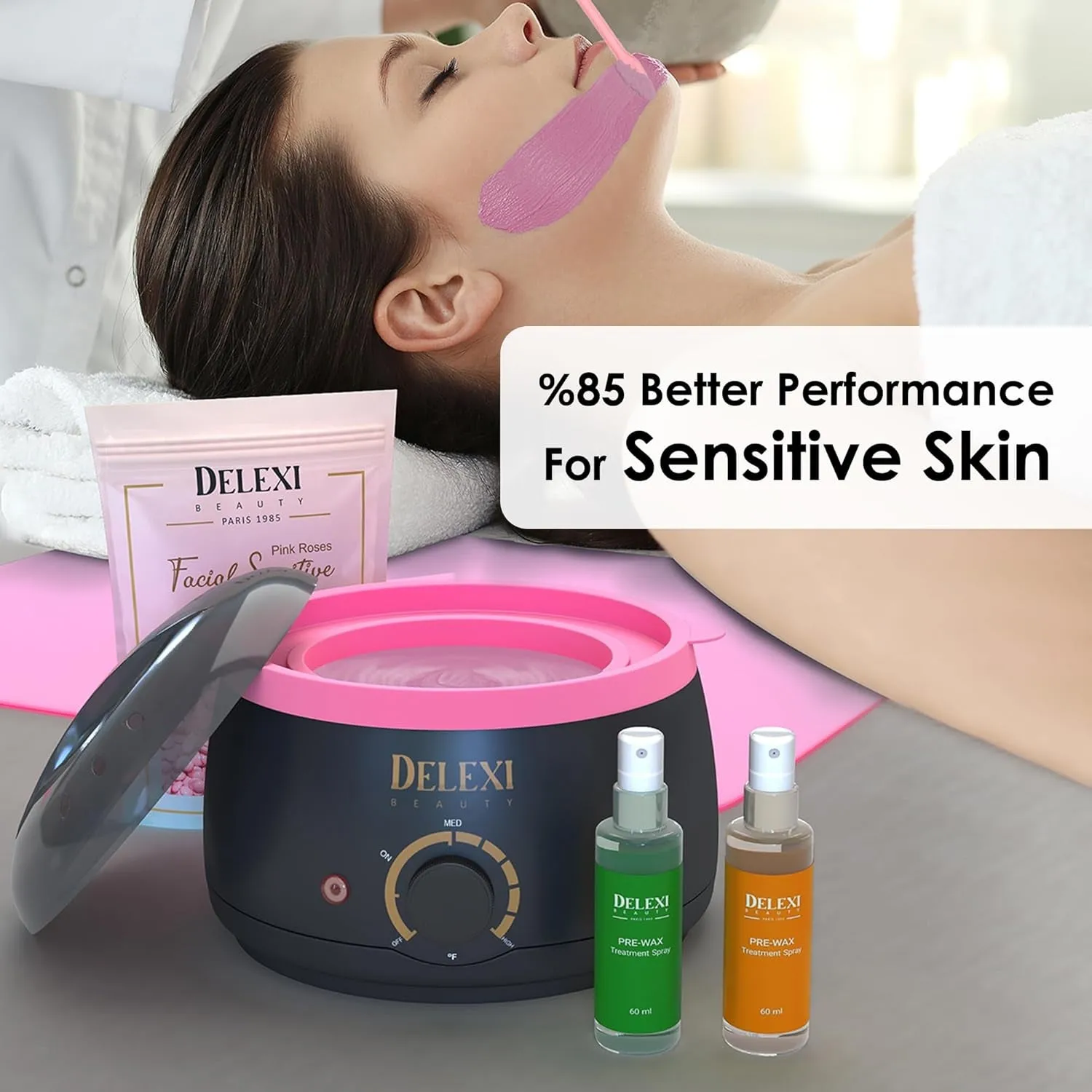 All-In-One Waxing Kit for Women  5 Pack Salon Quality Wax for Full Body Hair Removal - Ideal for Bikini, Brazilian, Underarms, Legs, Eyebrows, Chest, Back, and Mustache | for Sensitive Skin