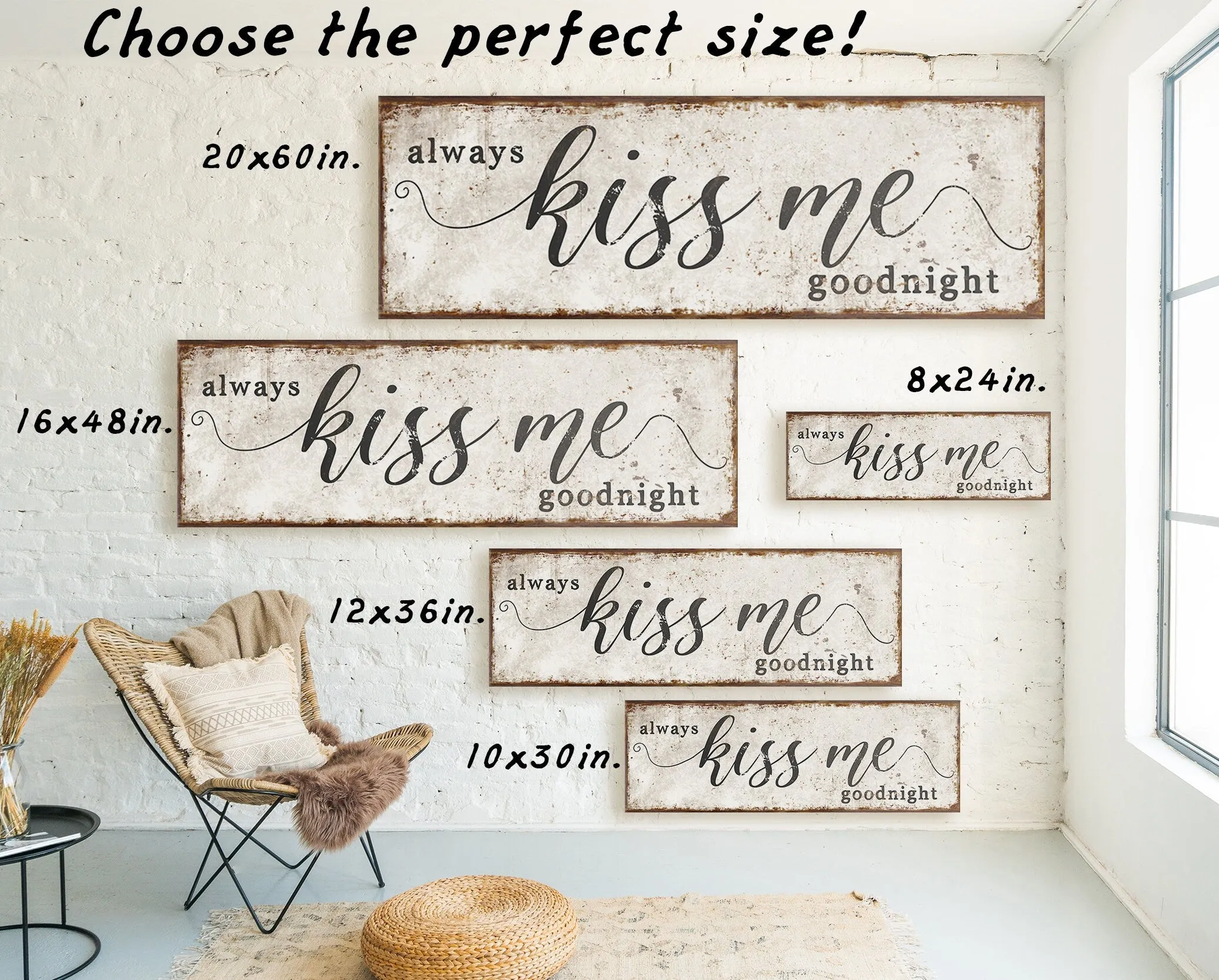 ALWAYS KISS ME GOODNIGHT SIGN