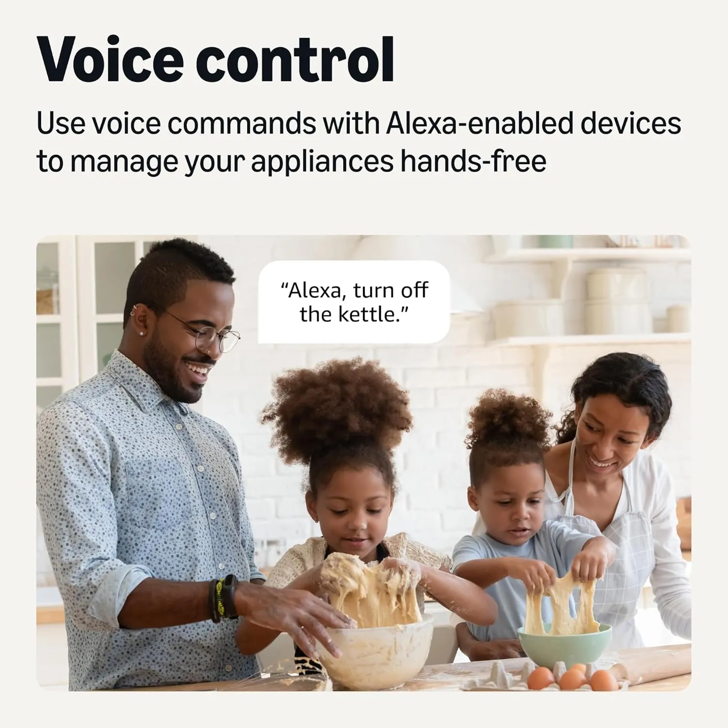 Amazon Basics Smart Plug, Works with Alexa Only, 2.4 GHz Wi-Fi, No Hub Required, 4 Pack, White