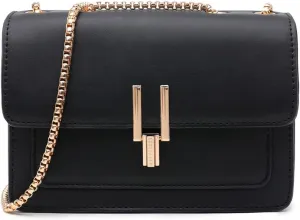 AMHDV Small Shoulder Chain Bag Color Block Crossbody Purse Square Flap Leather Handbag for Women