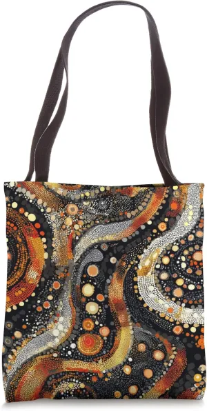 Ancient Earthy Circular Pattern Artwork Tote Bag
