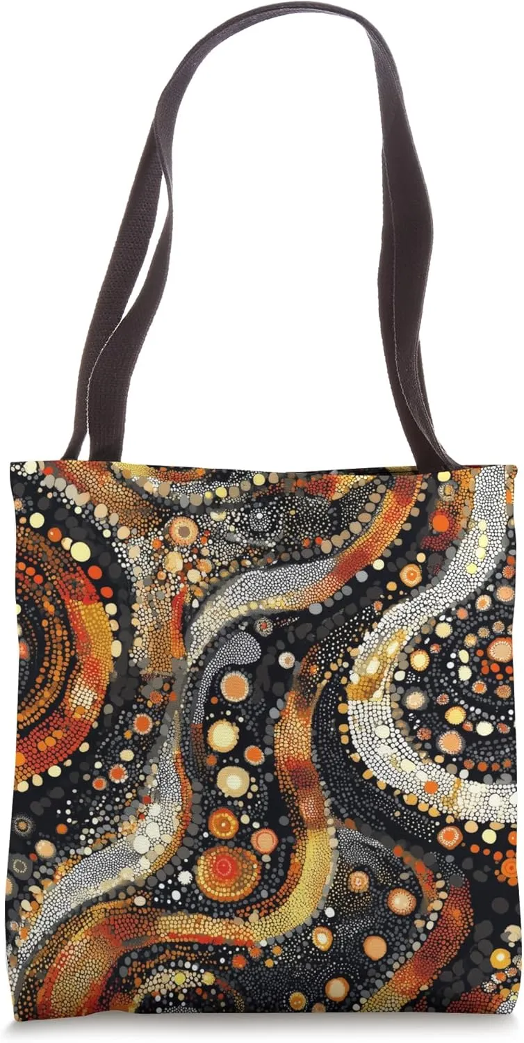 Ancient Earthy Circular Pattern Artwork Tote Bag