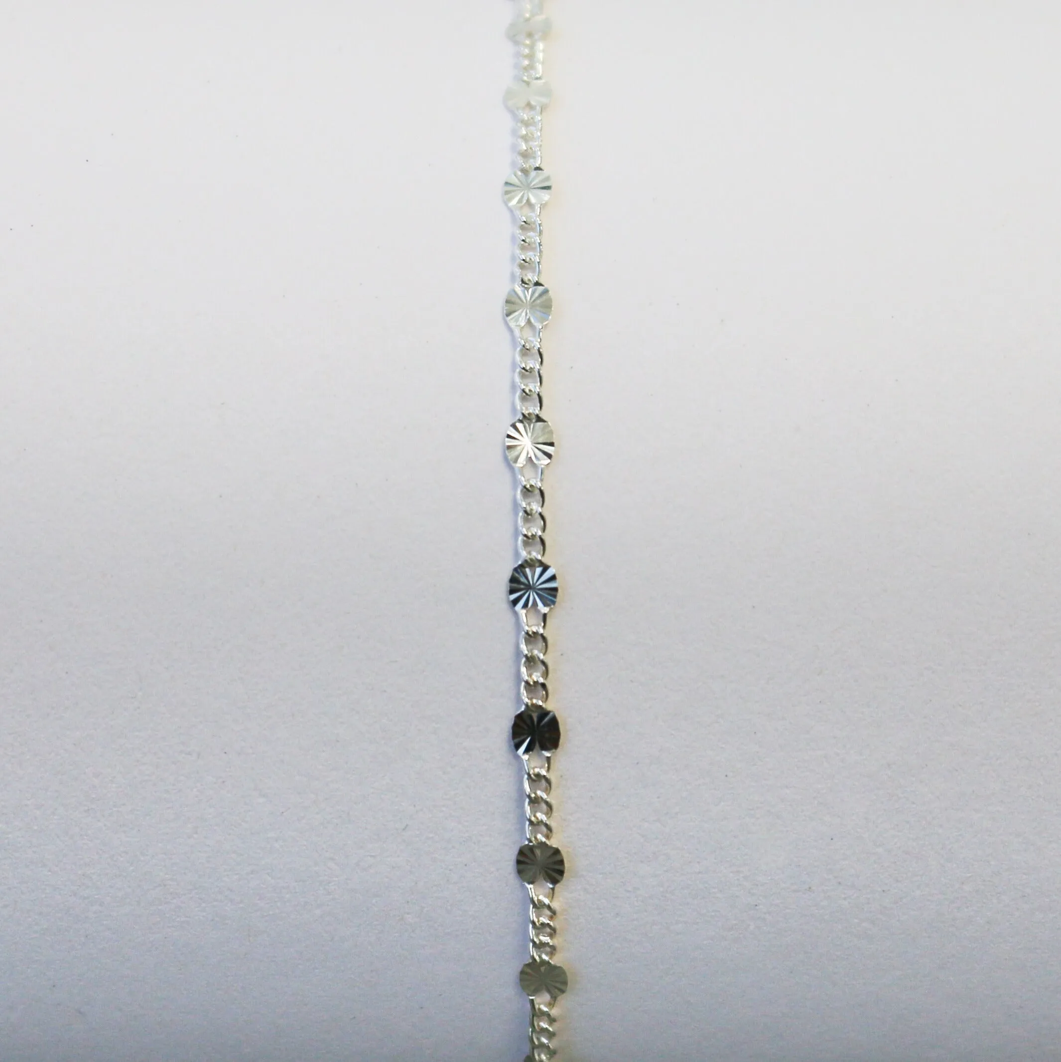 Angelica Permanent Jewelry Chain, Figaro Design, Starburst Links, Available in Gold Filled and Silver