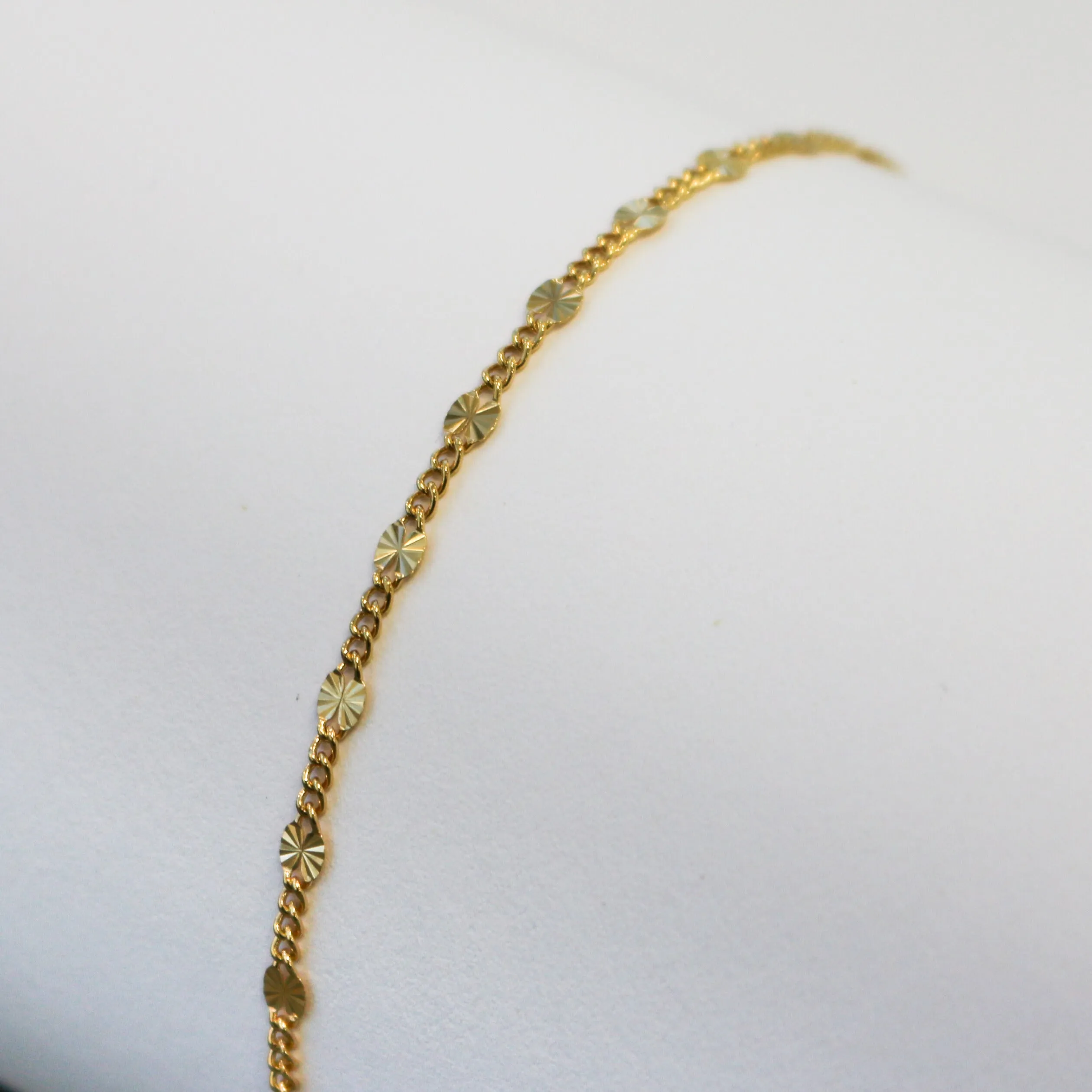 Angelica Permanent Jewelry Chain, Figaro Design, Starburst Links, Available in Gold Filled and Silver