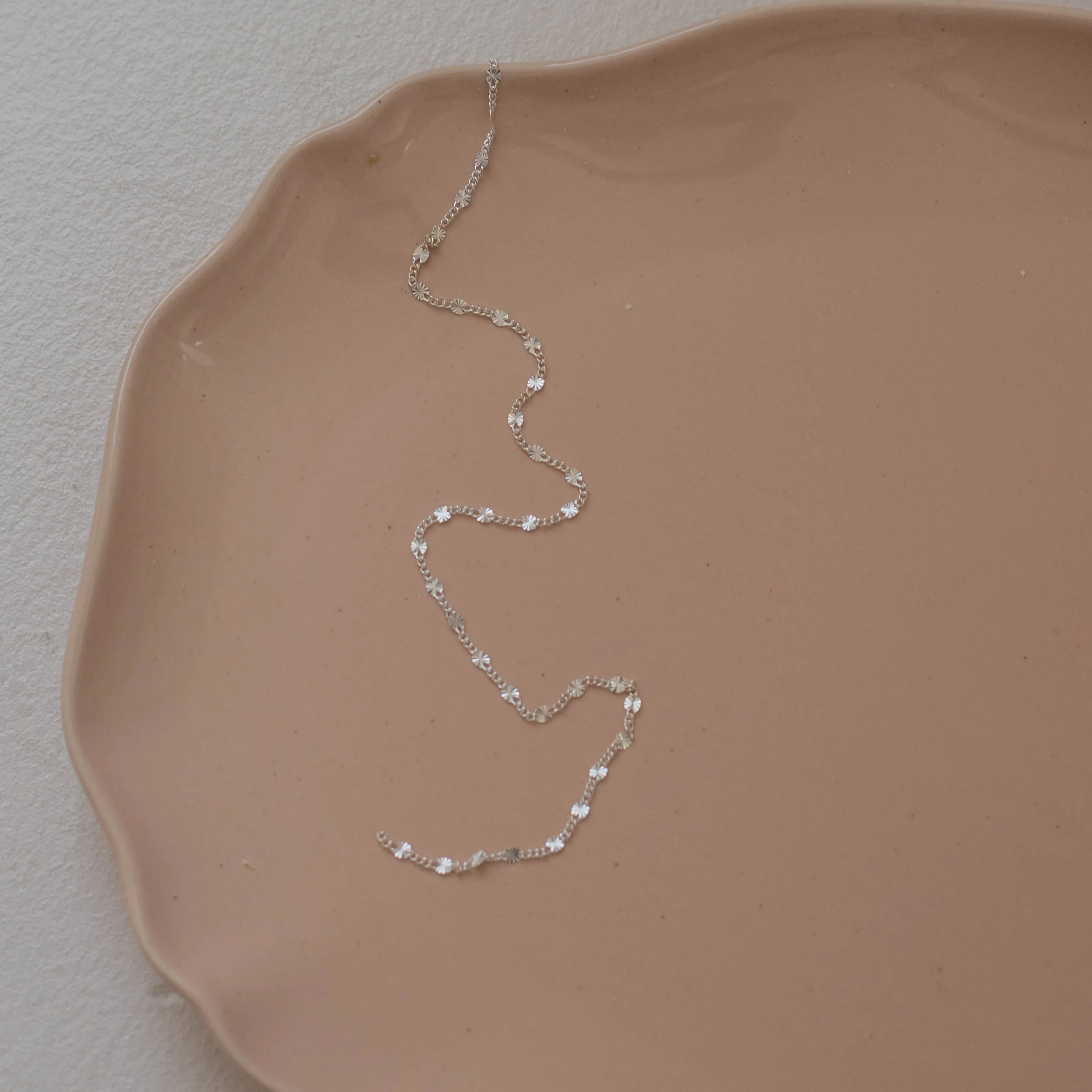 Angelica Permanent Jewelry Chain, Figaro Design, Starburst Links, Available in Gold Filled and Silver