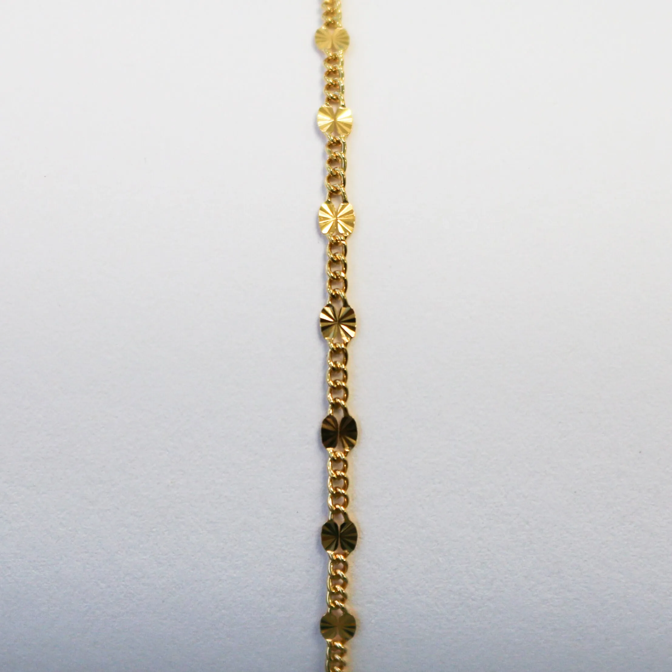 Angelica Permanent Jewelry Chain, Figaro Design, Starburst Links, Available in Gold Filled and Silver