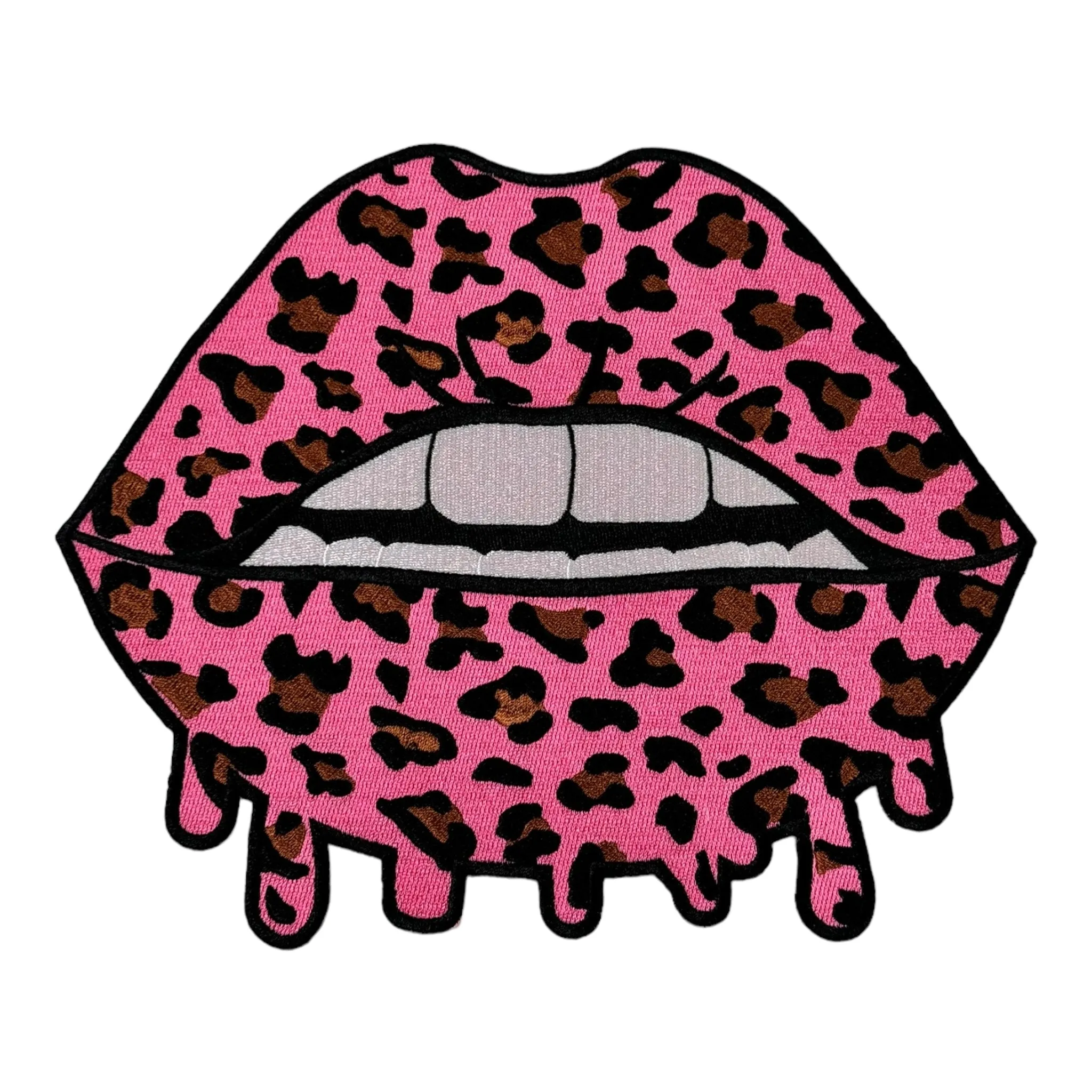 Animal Print Lips Patch (9 Inch) for Clothing and Accessories