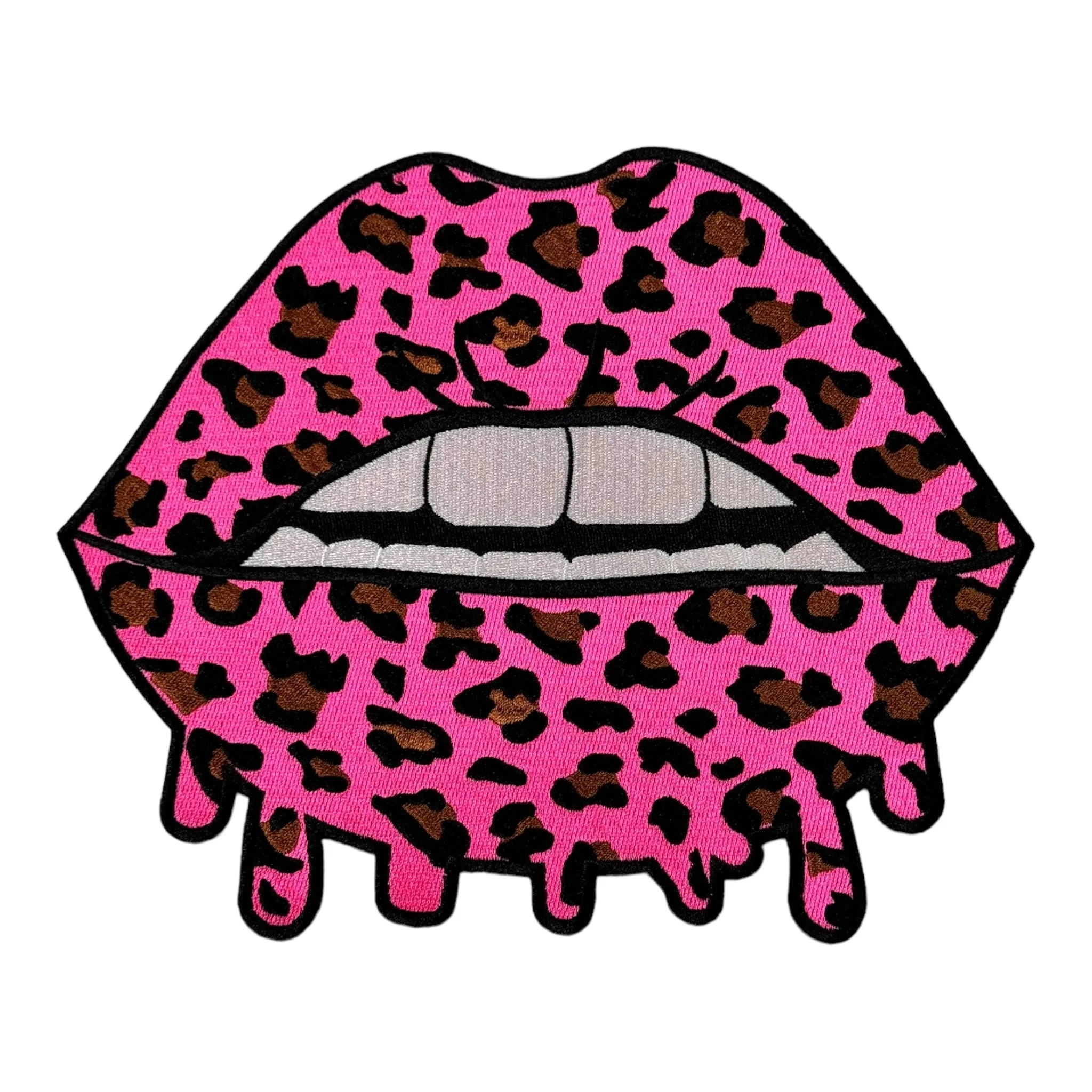 Animal Print Lips Patch (9 Inch) for Clothing and Accessories