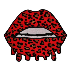 Animal Print Lips Patch (9 Inch) for Clothing and Accessories