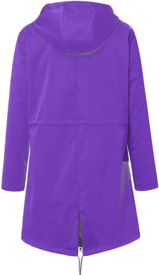 Aniywn Raincoat Women Waterproof Long Hooded Trench Coats Windbreaker Travel Jacket Lightweight Fall Outwear Tops Jacket