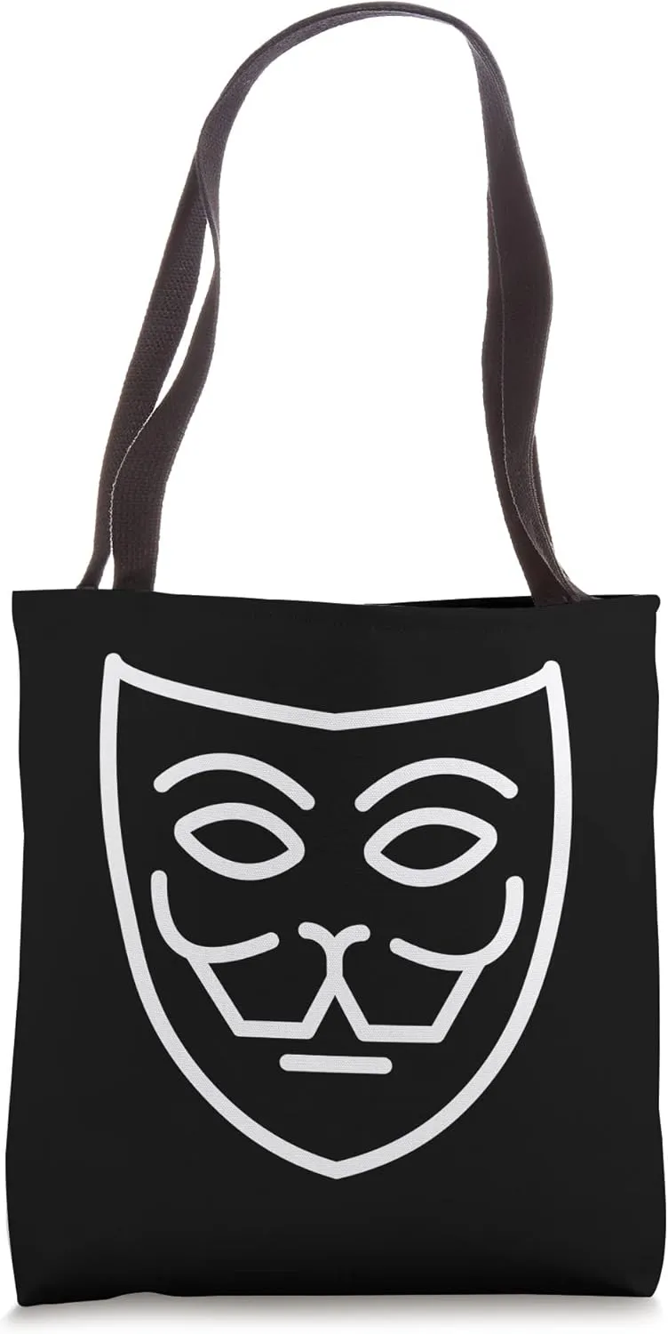 Anonymous Faux Face Mask Anon Protest Gear Anonymous Bitcoin Tote Bag