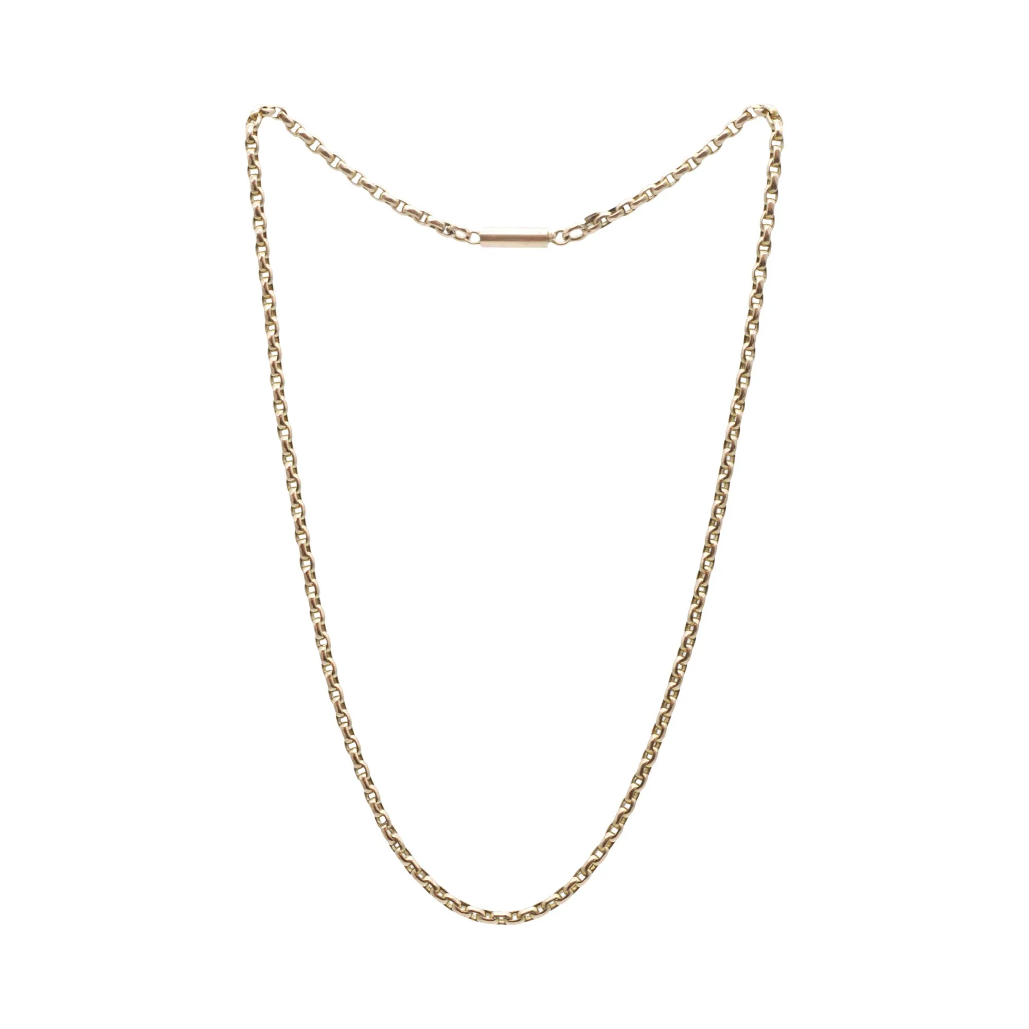 Antique 9ct Rose Gold lightly Faceted Belcher Neck Chain.