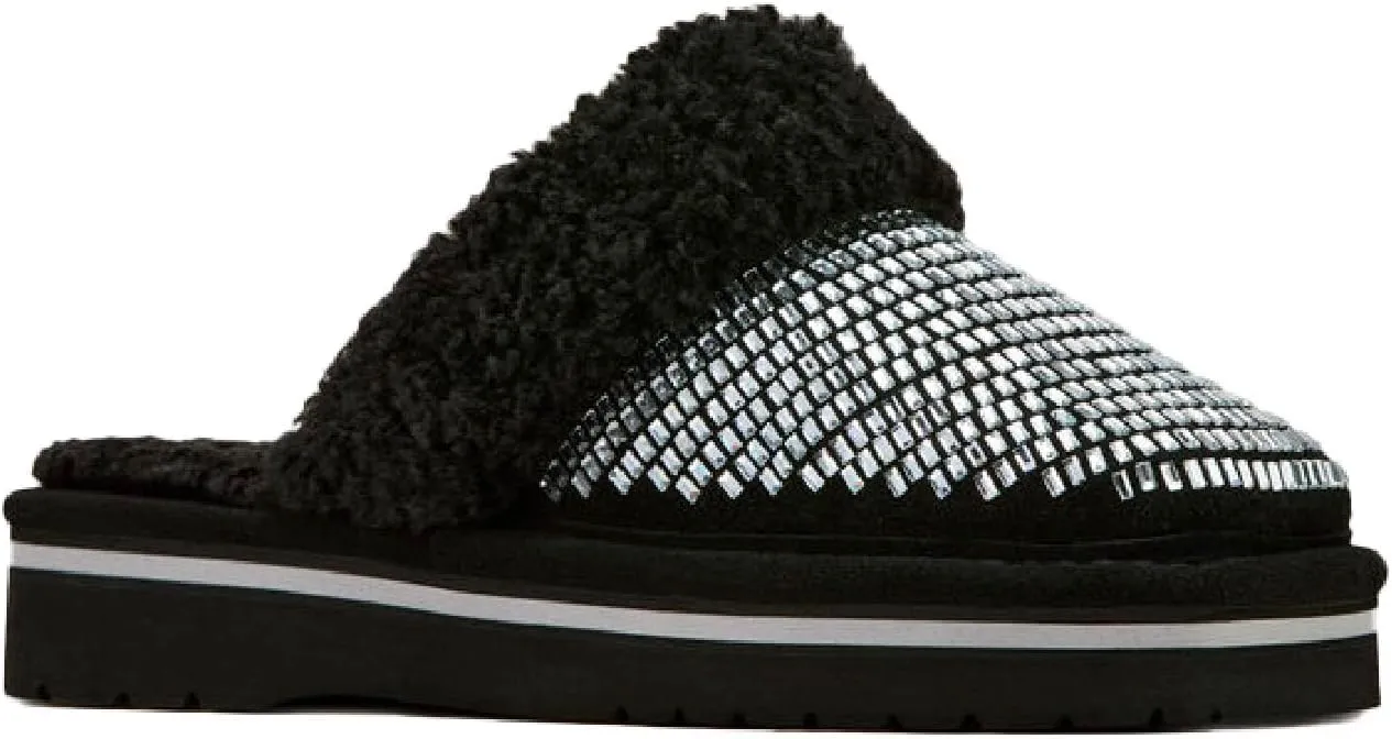 ARIAT Women's Indoor/Outdoor Warm Comfortable Jackie Square Toe Exotic Platform Stack Slippers with Suede Leather Uppers