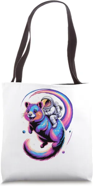 Astronaut Riding Quokka Galaxy Stars Planets Space Tote Bag
