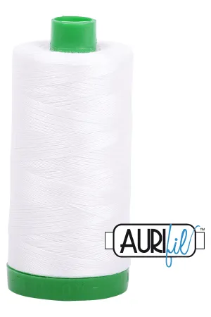 Aurifil Mako 40wt 2-ply Cotton 1000 m (1094 yd.) spool - 2021 Natural White