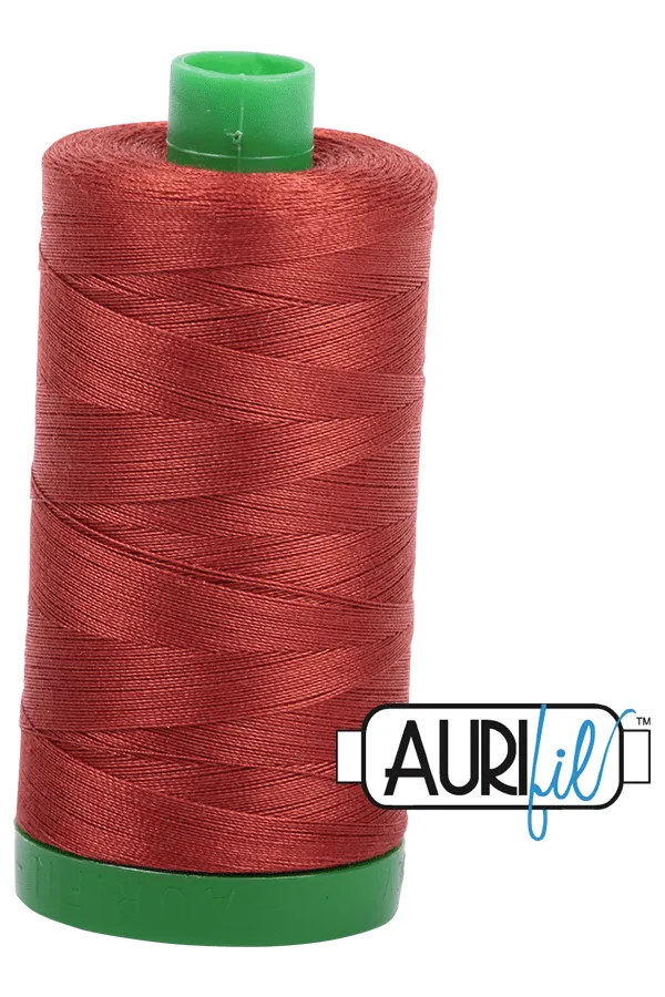 Aurifil Mako 40wt 2-ply Cotton 1000 m (1094 yd.) spool - 2385 Terracotta