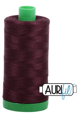 Aurifil Mako 40wt 2-ply Cotton 1000 m (1094 yd.) spool - 2468 Dark Wine