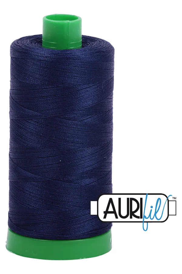 Aurifil Mako 40wt 2-ply Cotton 1000 m (1094 yd.) spool - 2745 Midnight