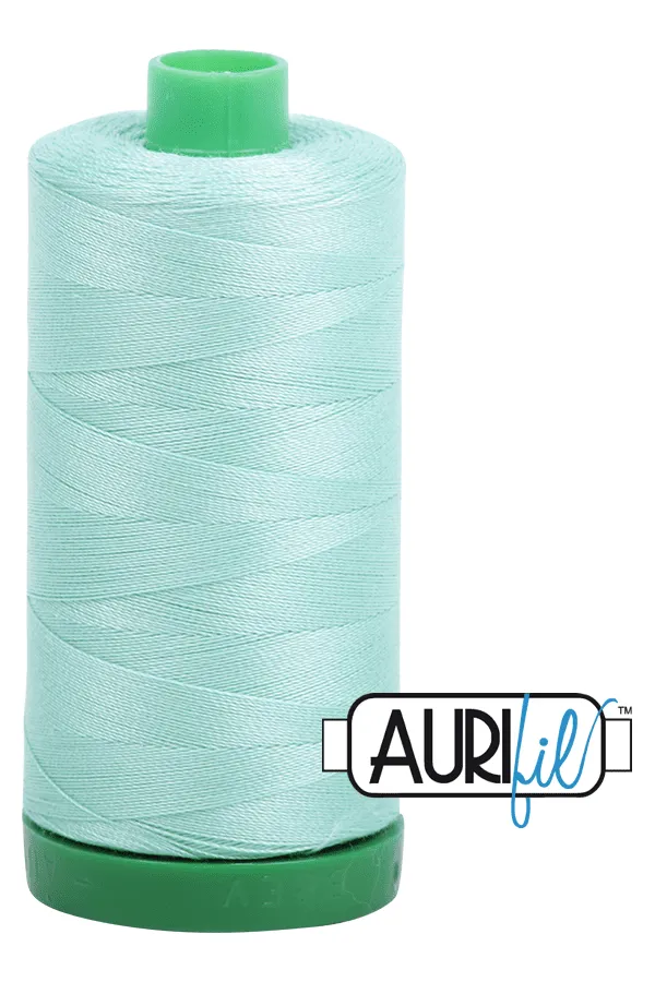Aurifil Mako 40wt 2-ply Cotton 1000 m (1094 yd.) spool - 2835 Medium Mint