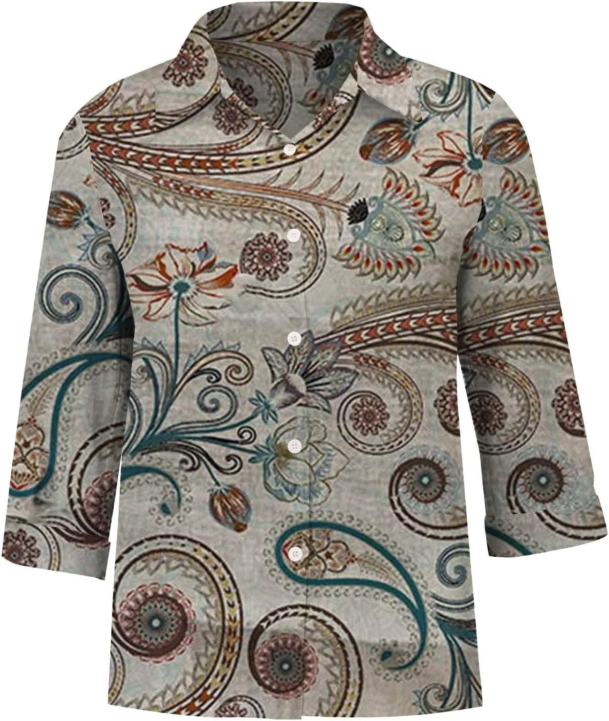 Autumn Blouses for Women 2024 Solid Lapel Long Sleeves T Shirt Blouse Tops Button Down Loose Casual Trendy Blouses