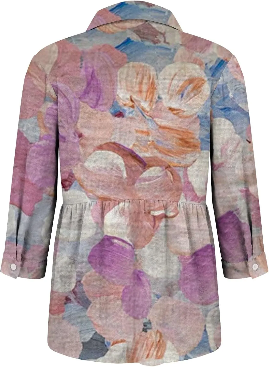 Autumn Blouses for Women 2024 Solid Lapel Long Sleeves T Shirt Blouse Tops Button Down Loose Casual Trendy Blouses