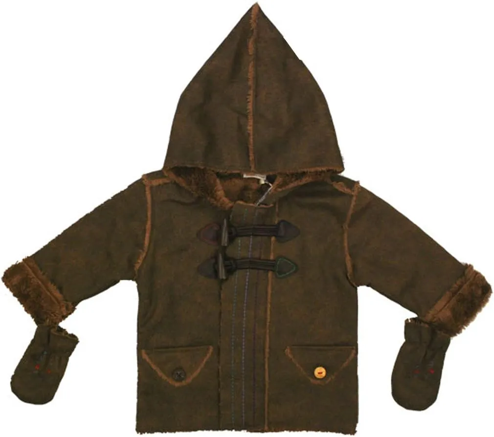 Ba-Labo Faux Leather Jacket w/aux.Fur Lining, Baby Boy, 9 Months Brown