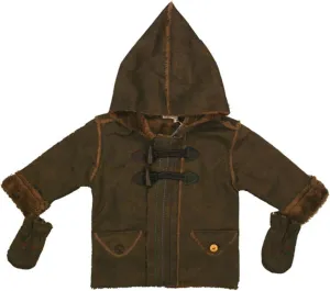 Ba-Labo Faux Leather Jacket w/aux.Fur Lining, Baby Boy, 9 Months Brown
