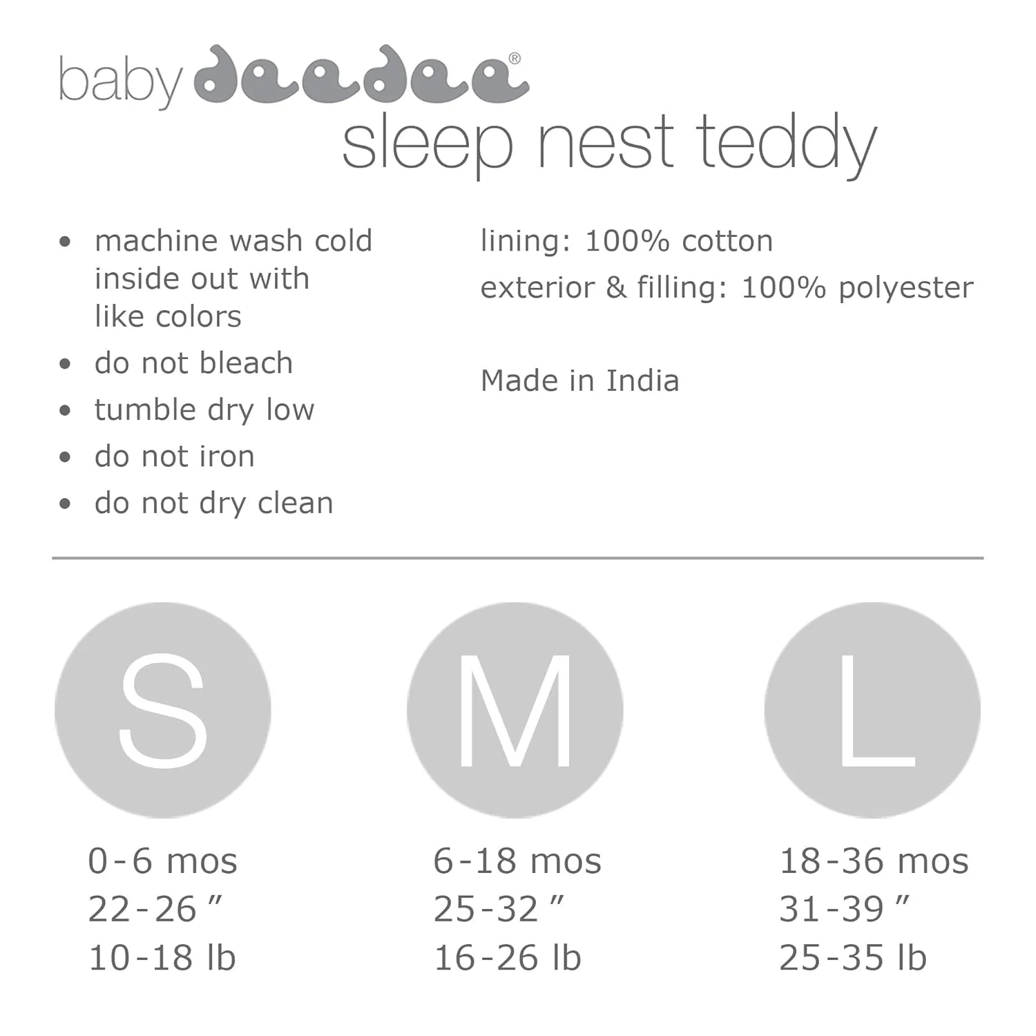 baby deedee Sleep Nest Teddy Baby Sleeping Bag, Fuzzy Dino, Large (18-36 Months)
