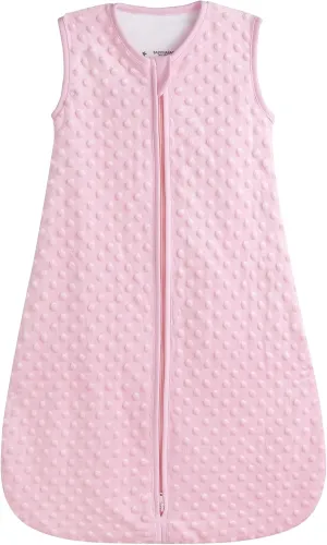 BABYINABAG Summer Model Baby Sleeping Bag and Sack, Plush Minky Dot, 1.25 Tog for Infants and Toddlers (Small (3-11 mos))