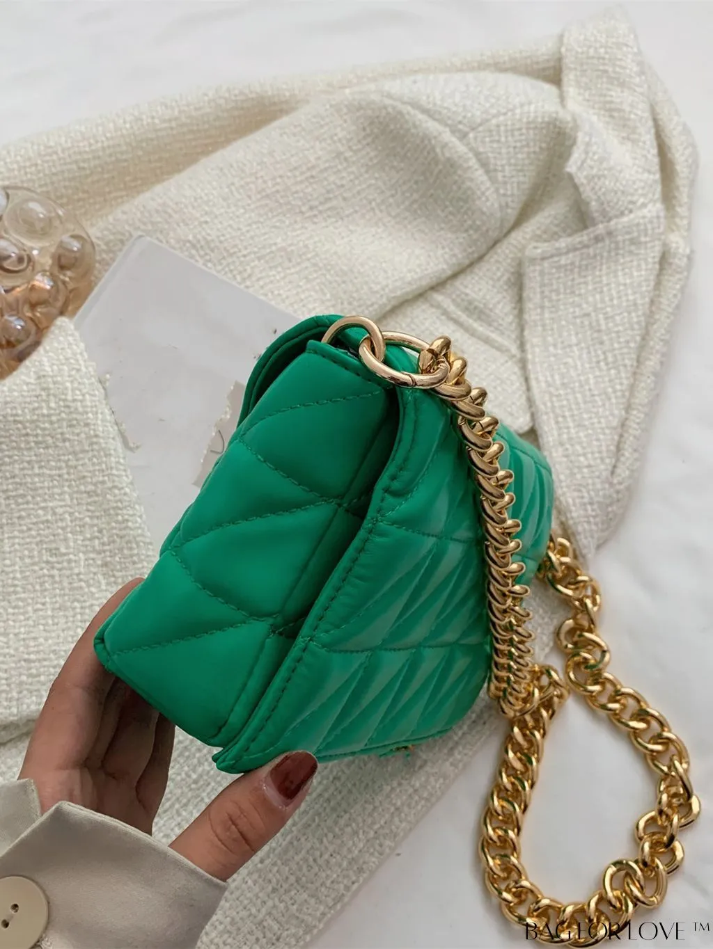 BagForLove - Streamlined Square Flap Bag with Chain Detailing