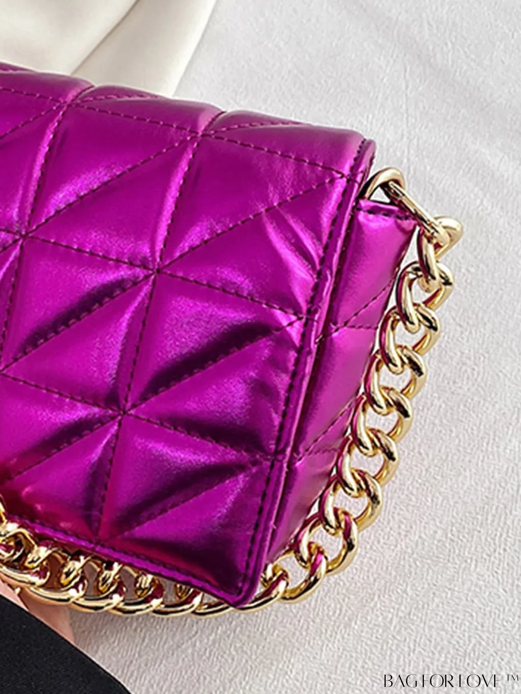 BagForLove - Streamlined Square Flap Bag with Chain Detailing