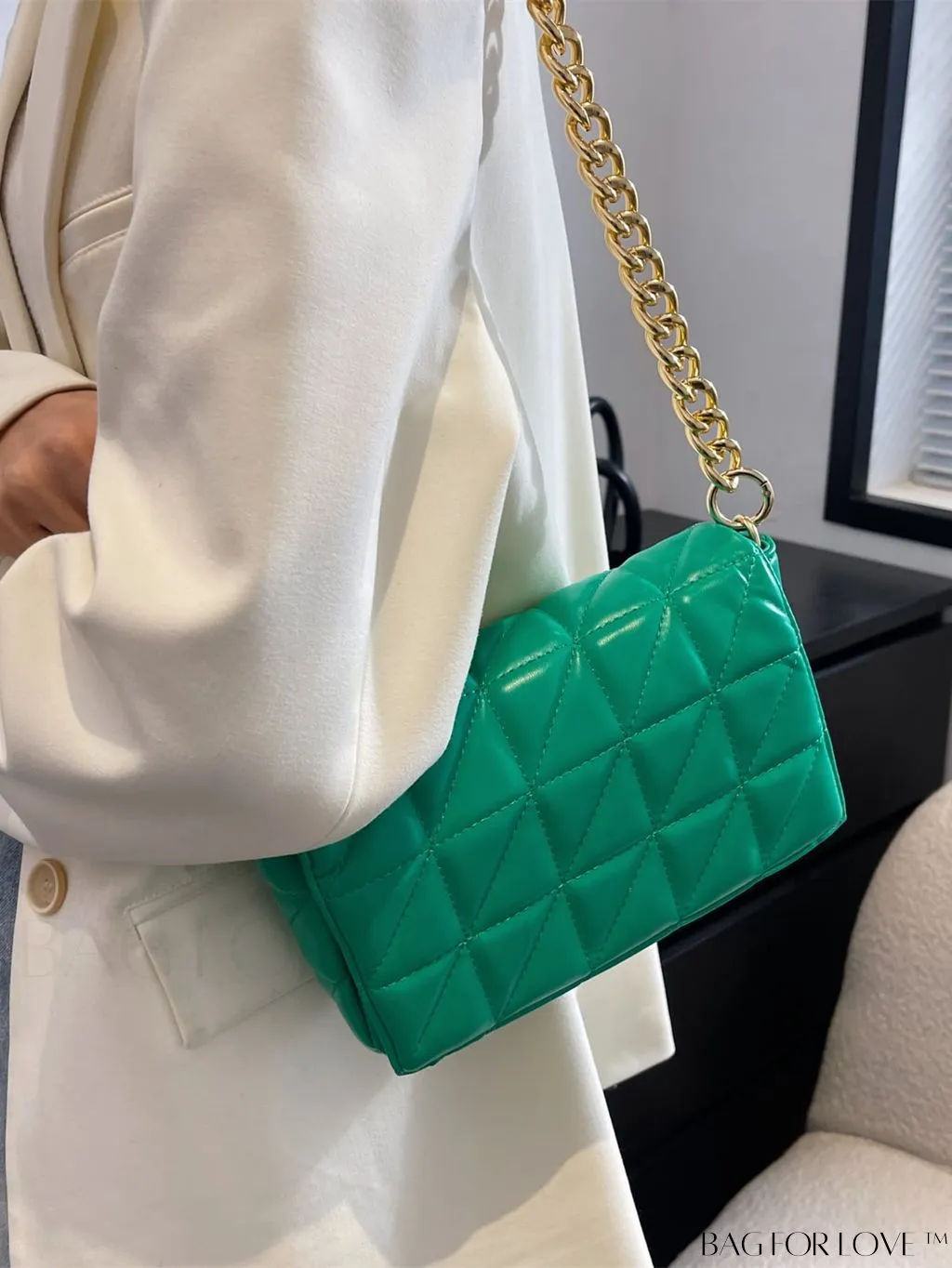 BagForLove - Streamlined Square Flap Bag with Chain Detailing
