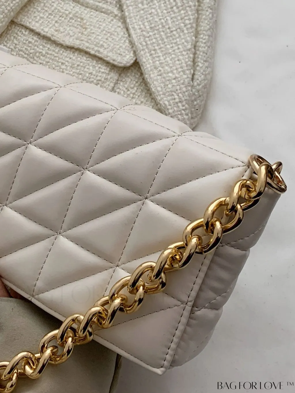 BagForLove - Streamlined Square Flap Bag with Chain Detailing