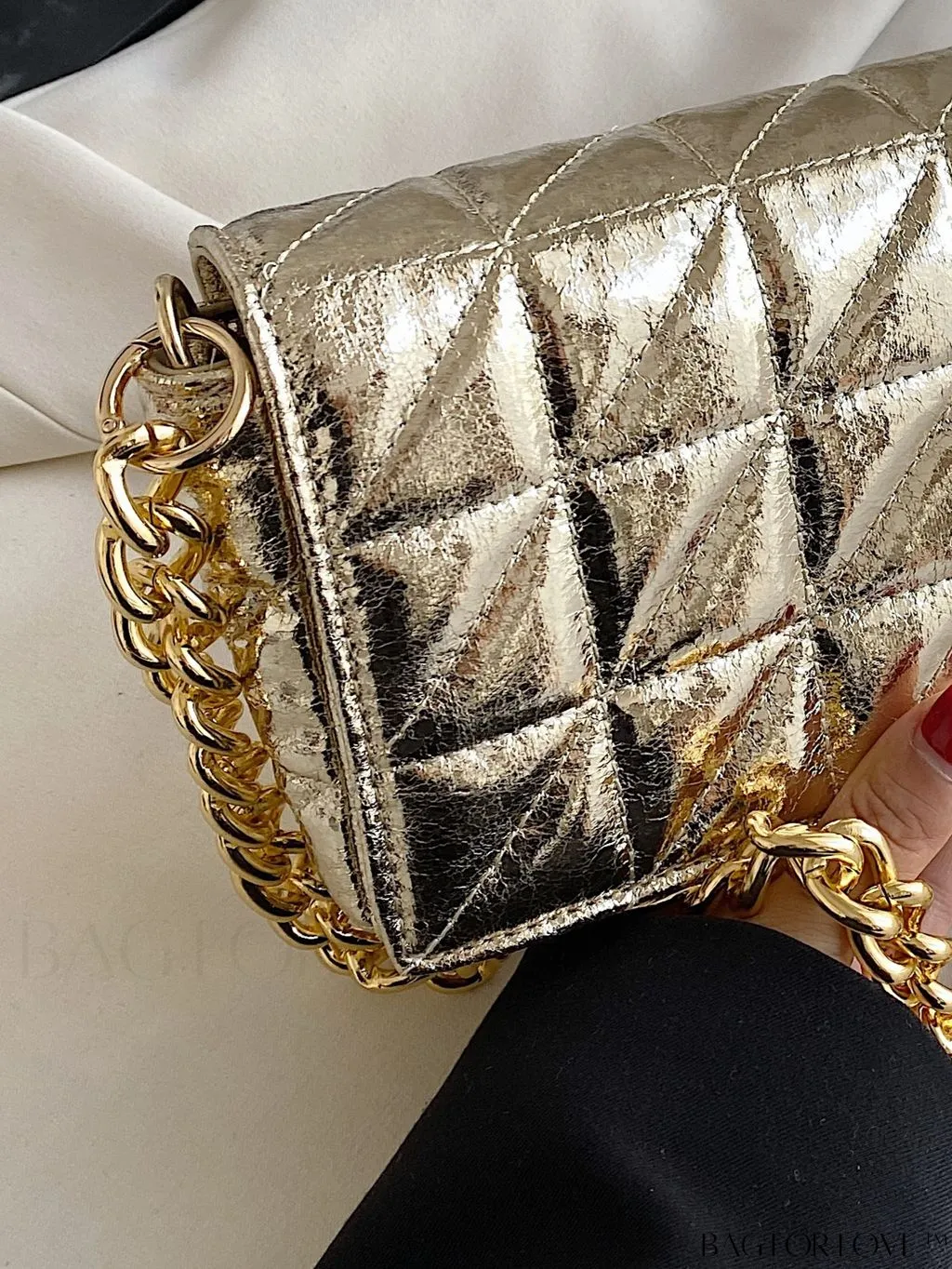 BagForLove - Streamlined Square Flap Bag with Chain Detailing