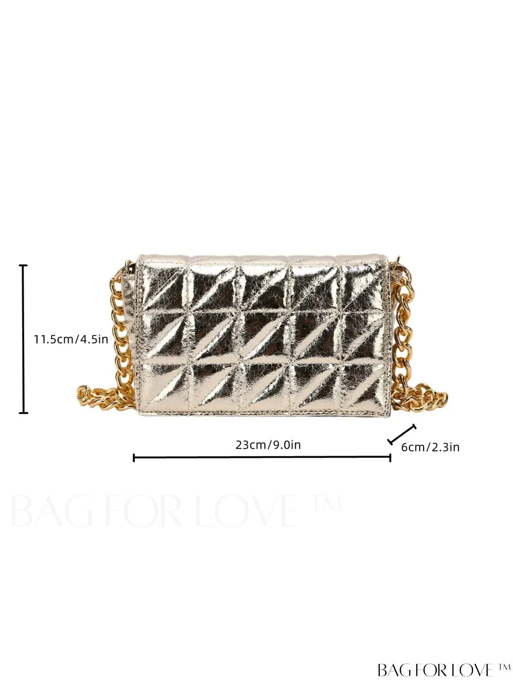 BagForLove - Streamlined Square Flap Bag with Chain Detailing