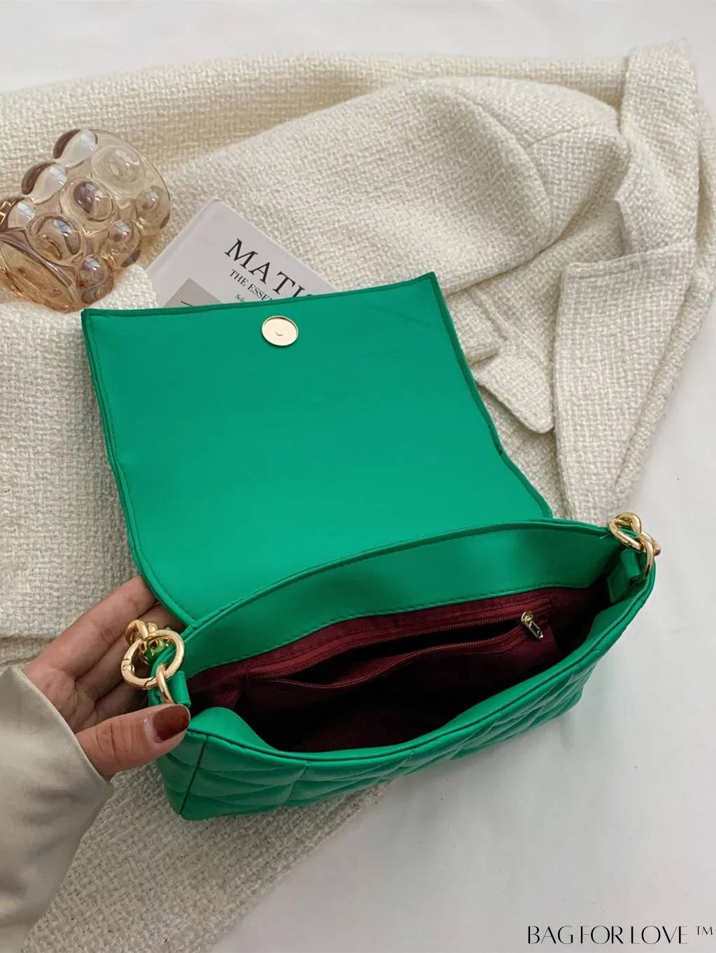 BagForLove - Streamlined Square Flap Bag with Chain Detailing