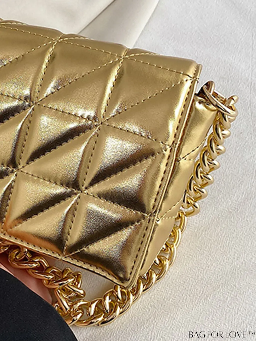 BagForLove - Streamlined Square Flap Bag with Chain Detailing