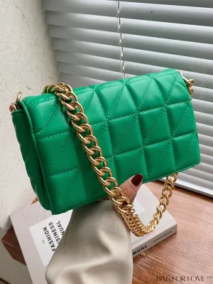 BagForLove - Streamlined Square Flap Bag with Chain Detailing
