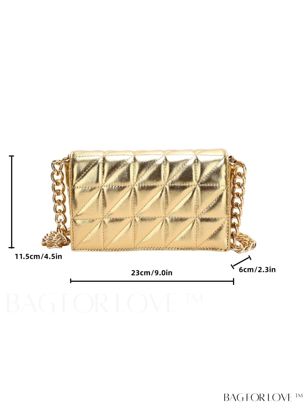 BagForLove - Streamlined Square Flap Bag with Chain Detailing