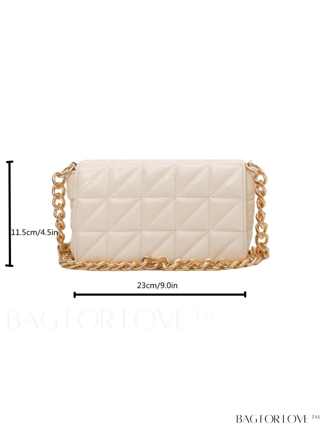 BagForLove - Streamlined Square Flap Bag with Chain Detailing