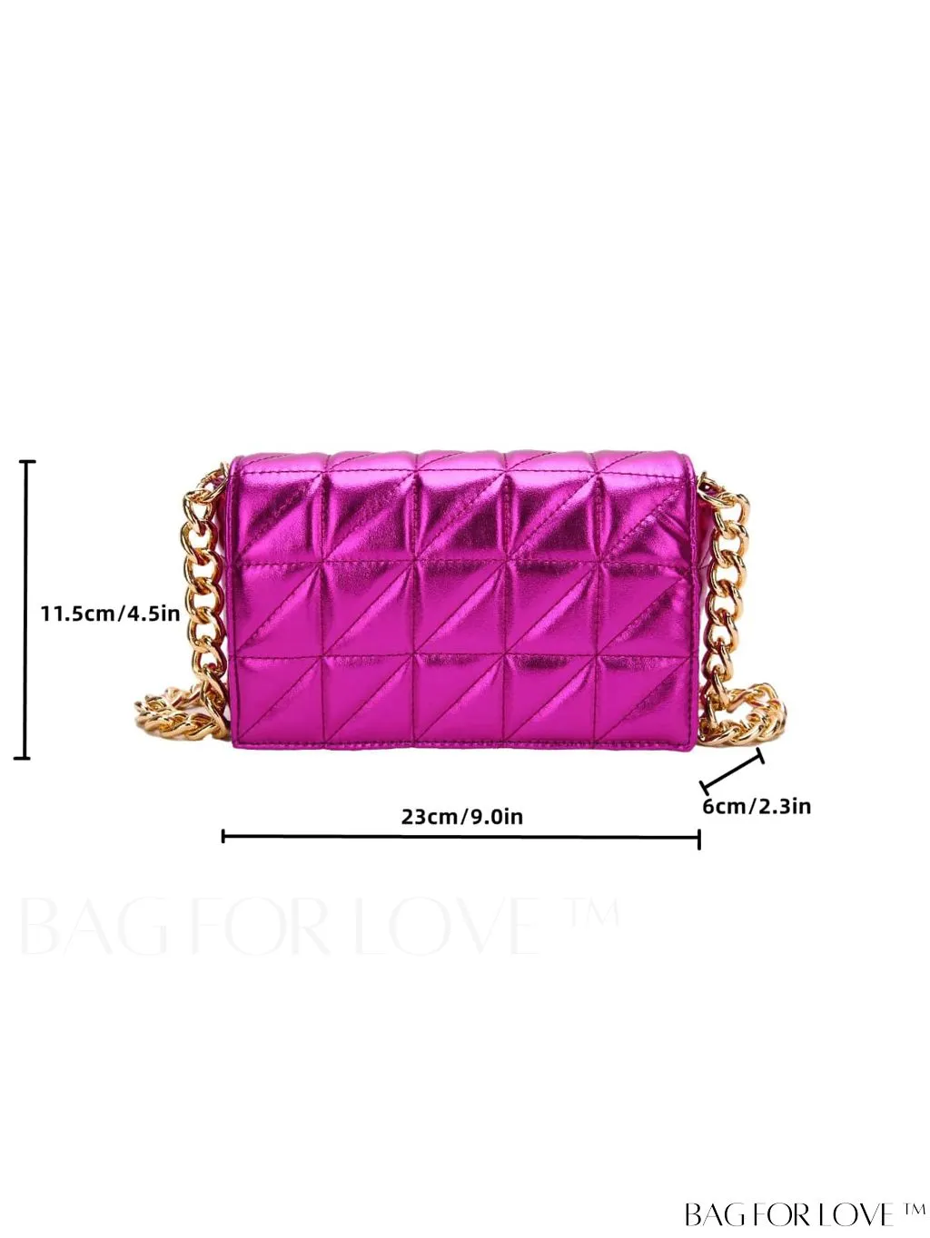 BagForLove - Streamlined Square Flap Bag with Chain Detailing