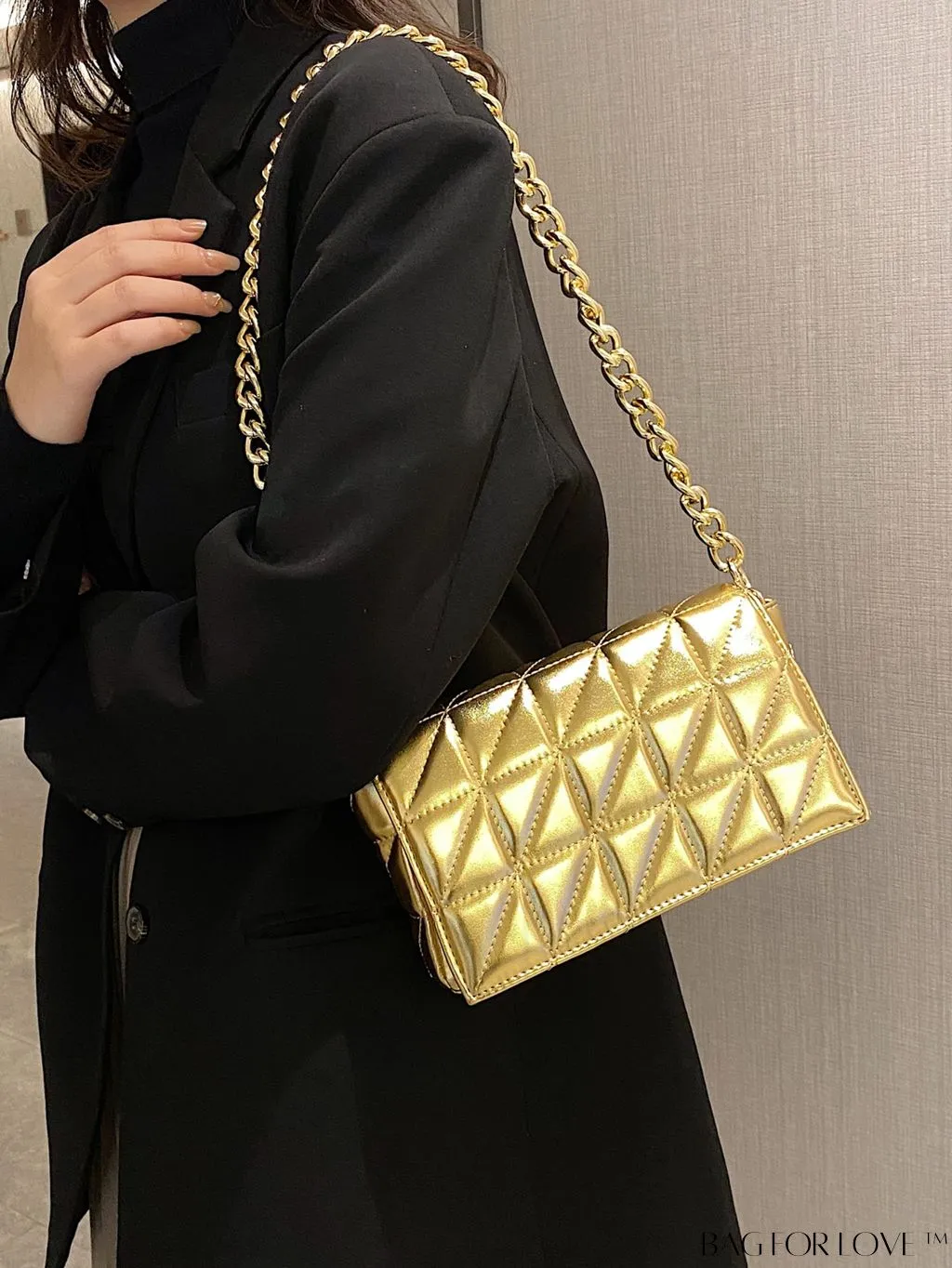 BagForLove - Streamlined Square Flap Bag with Chain Detailing