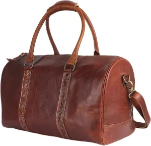 Bags OHM102 Duffel Hand Tooled Genuine Leather Women Bag Western Handbag Purse