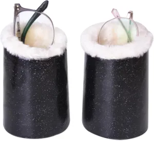 Baitaihem 2 Pack Plush Lined Eyeglasses Holder Stand Protective Glasses Holder For Desks Or Nightstands
