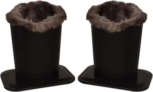 Baitaihem Pack of 2 Plush Lined Eyeglasses Holder Stand Protective Glasses Case For Desks Or Nightstands