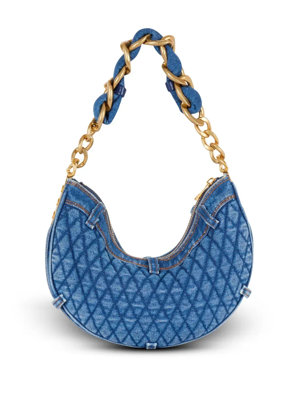 Balmain 1945 Soft Moon denim shoulder bag
