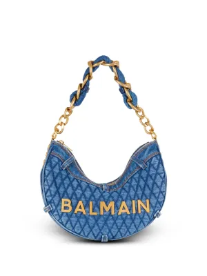 Balmain 1945 Soft Moon denim shoulder bag