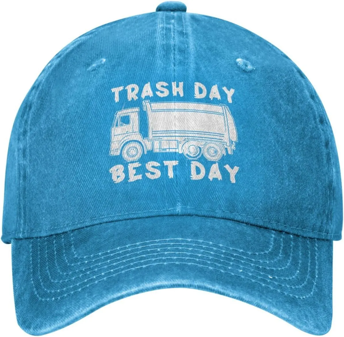 Baseball Cap Garbage Day is The Best Day Washed Denim Adjustable Fashion Unique Hat for Men Women