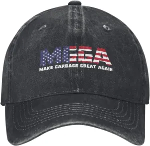 Baseball Cap Make Garbage Great Again Washed Denim Adjustable Fashion Unique Hat for Men Women