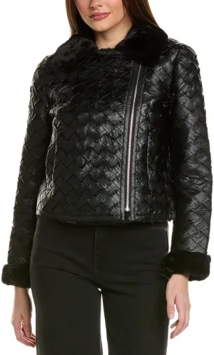 Basketweave Bomber Jacket